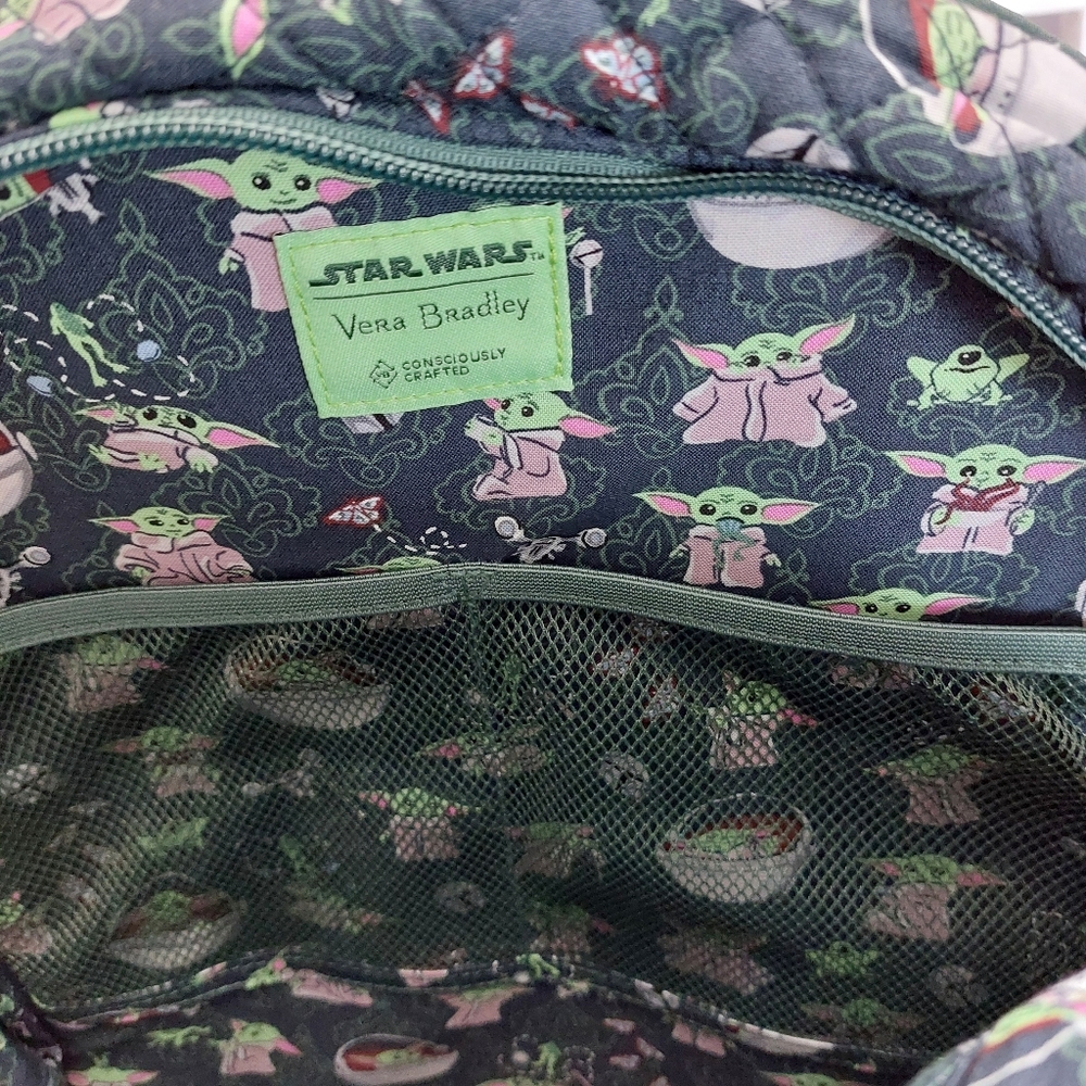 Vera Bradley Star Wars Mandalorian Grogu Yoda Campus Backpack NWT - Picture 5 of 6
